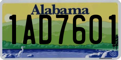 AL license plate 1AD7601