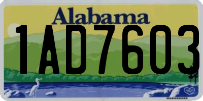 AL license plate 1AD7603