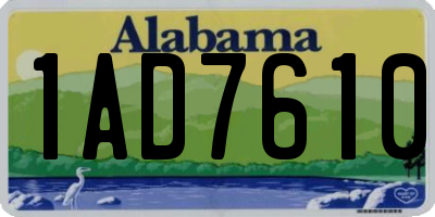 AL license plate 1AD7610