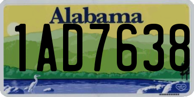 AL license plate 1AD7638