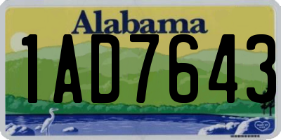 AL license plate 1AD7643