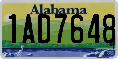 AL license plate 1AD7648
