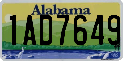 AL license plate 1AD7649