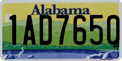 AL license plate 1AD7650