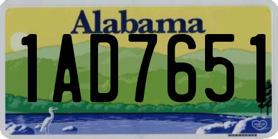 AL license plate 1AD7651