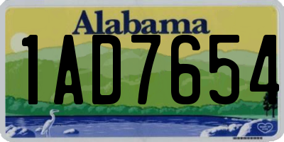 AL license plate 1AD7654