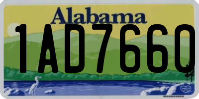 AL license plate 1AD7660