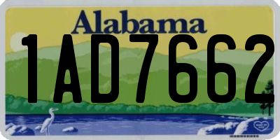 AL license plate 1AD7662
