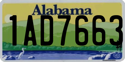 AL license plate 1AD7663