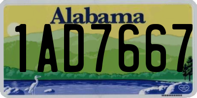 AL license plate 1AD7667