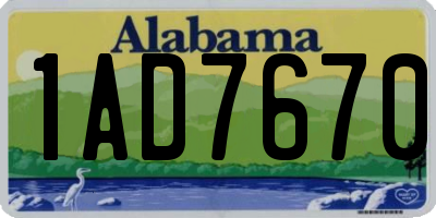 AL license plate 1AD7670