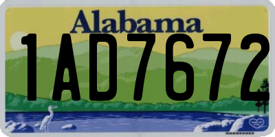 AL license plate 1AD7672