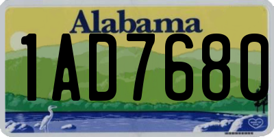 AL license plate 1AD7680