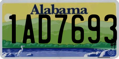 AL license plate 1AD7693