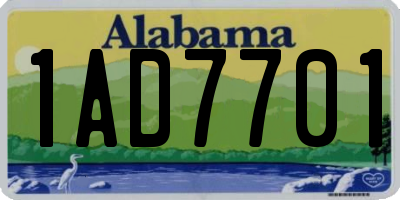 AL license plate 1AD7701