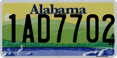 AL license plate 1AD7702