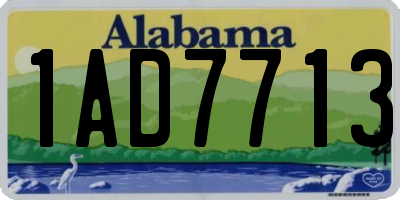 AL license plate 1AD7713
