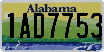 AL license plate 1AD7753