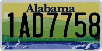 AL license plate 1AD7758
