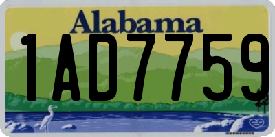 AL license plate 1AD7759