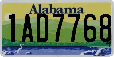 AL license plate 1AD7768