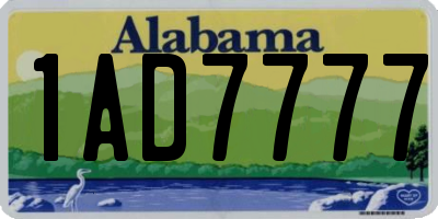 AL license plate 1AD7777