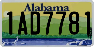 AL license plate 1AD7781