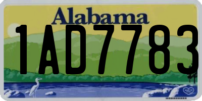AL license plate 1AD7783