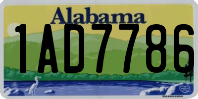 AL license plate 1AD7786