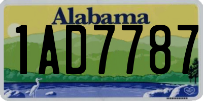 AL license plate 1AD7787