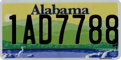 AL license plate 1AD7788