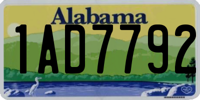 AL license plate 1AD7792