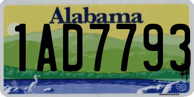 AL license plate 1AD7793