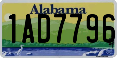 AL license plate 1AD7796