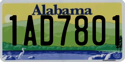 AL license plate 1AD7801