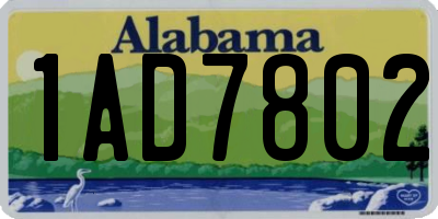 AL license plate 1AD7802