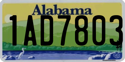 AL license plate 1AD7803
