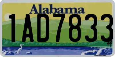 AL license plate 1AD7833