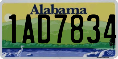 AL license plate 1AD7834