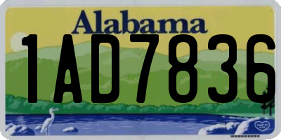 AL license plate 1AD7836