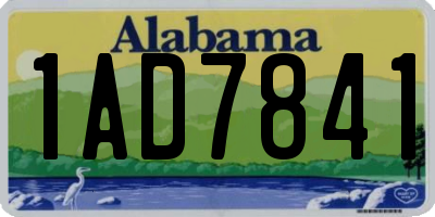AL license plate 1AD7841