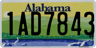AL license plate 1AD7843