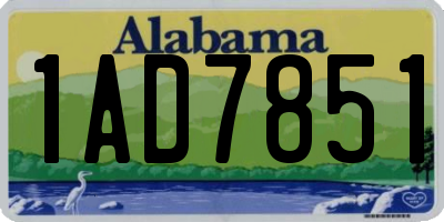 AL license plate 1AD7851