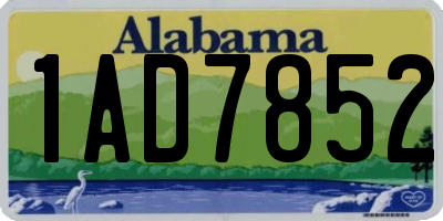AL license plate 1AD7852