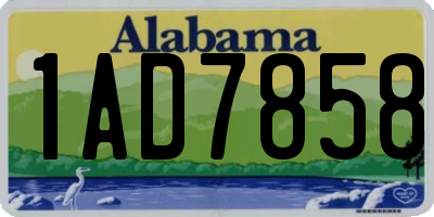 AL license plate 1AD7858