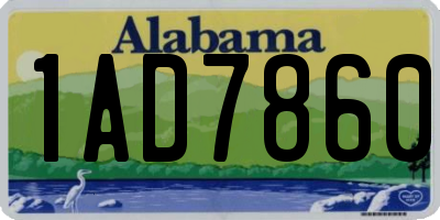 AL license plate 1AD7860