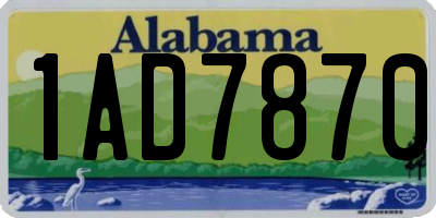 AL license plate 1AD7870