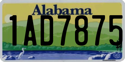 AL license plate 1AD7875