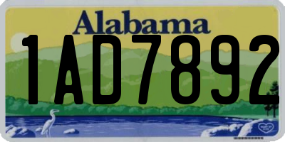AL license plate 1AD7892