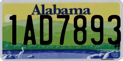 AL license plate 1AD7893